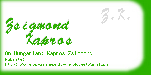 zsigmond kapros business card